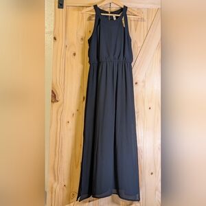 Black Sleeveless Halter Sundress for Weddings